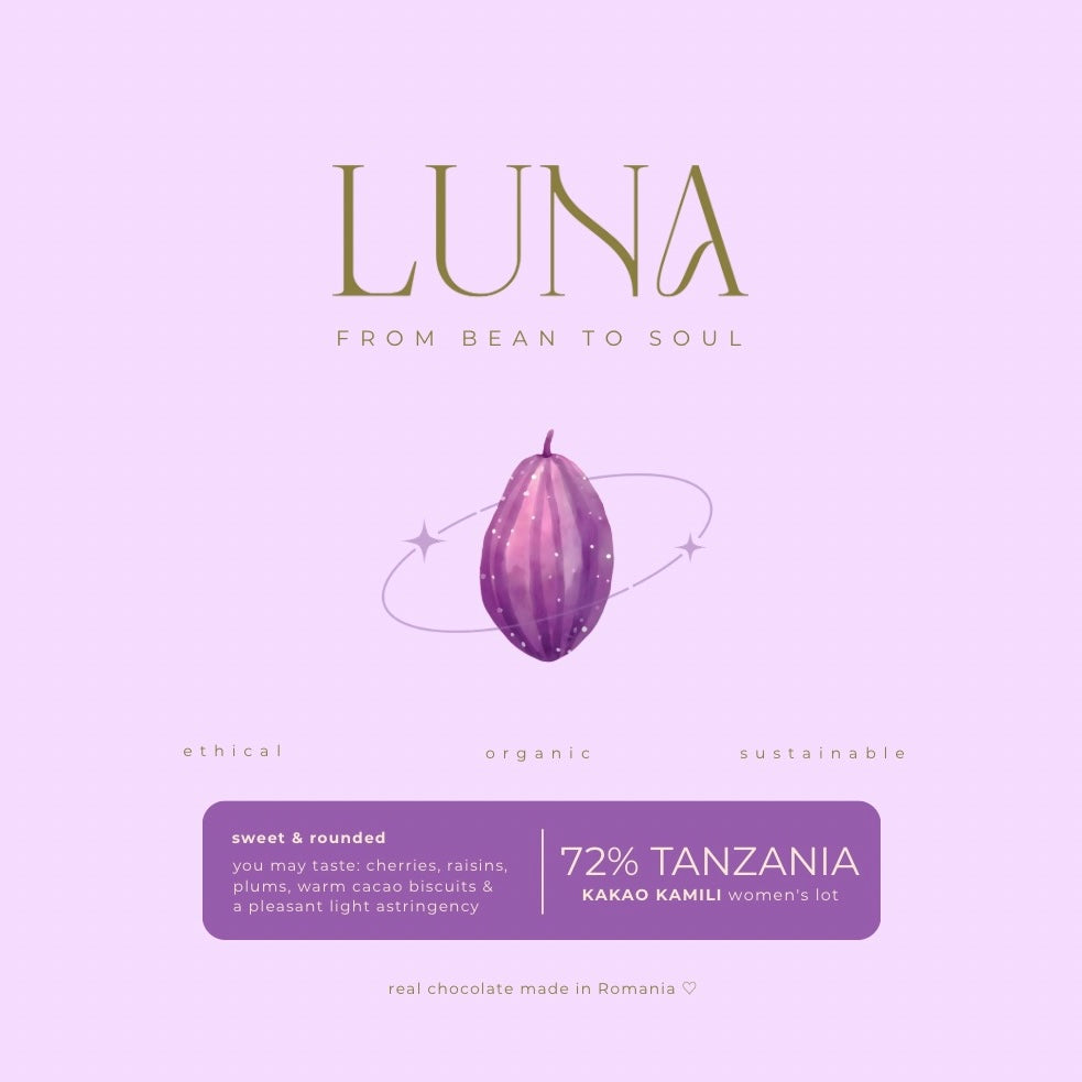Ciocolată de specialitate 72% - origine Tanzania Kakao Kamili ORGANIC (lotul femeilor)