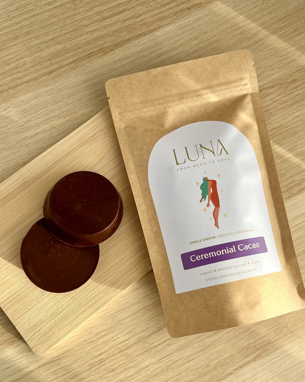 Cacao ceremonială - pastă pură de cacao 100%